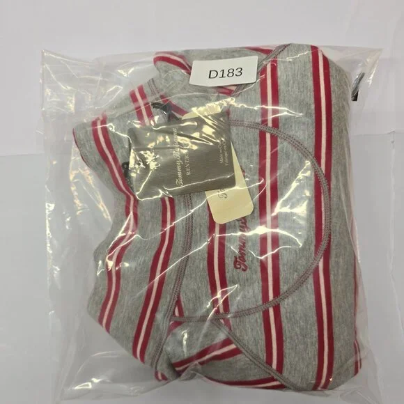 NWT TOMMY BAHAMA Reversible Striped Red and Gray Full Zip Up Jacket Women's XL - Picture 7 of 7